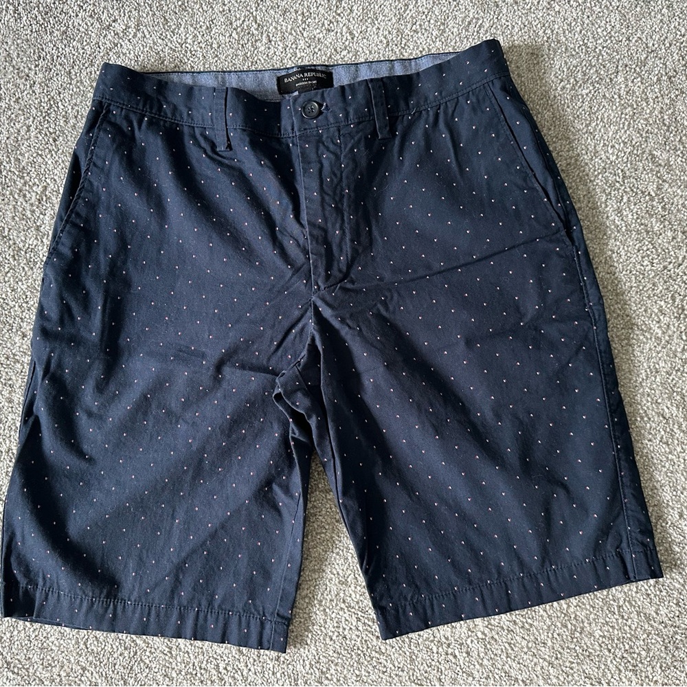 Banana Republic Dark Blue Patterned Men's Emerson Shorts 32